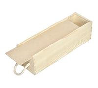 Creative DECO Caja Madera Vino | Tapa Deslizante y Cuerda | 1 Botella | 35,5 x 10,5 x 10,5 cm | Perfecta para Pascua Regalo Decorar Decoupage Almacenamiento Decoración Manualidades