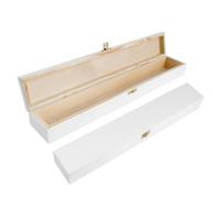 Creative DECO Caja para Vela de Bautizo y Comunión de Madera de Pino Blanca