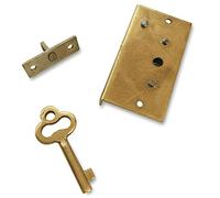 Creative Deco Cierre Dorado + Una Llave Extra Estuche | 40 x 22 x 7 mm | Perfecto para Todas Nuestras Cajas con Cerradura Joyería