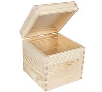 Creative DECO Cuadrada Caja Madera para Decorar | 16 x 16 x 16 cm (+/- 1cm) | con Tapa | Decoración Decoupage | Pascua Almacenaje de Documentos Objetos de Valor Juguetes Herramientas