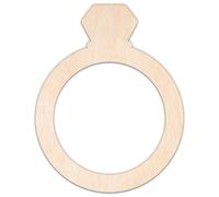 Creative Deco Formas Boda de Madera Contrachapada Personalizadas | Anillo de Compromiso | Tamaño 5-100 cm | Contrachapado 3 mm | Recortes Cortados con Láser | Decoración Decoupage Pintar DIY Pared