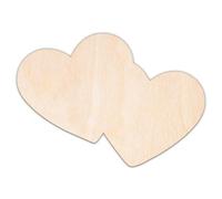 Creative Deco Formas Boda de Madera Contrachapada Personalizadas | Dos Corazones | Tamaño 5-100 cm | Contrachapado 3 mm | Recortes Cortados con Láser | Decoración Decoupage Pintar DIY Pared Decorar
