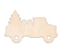 Creative Deco Formas Navideñas Personalizadas de Contrachapado | Camión Navideño | 10-100 cm | Madera Contrachapada 3 mm | Recortes con Láser | Decoración Navidad | Decoupage Decoración Pared Puerta