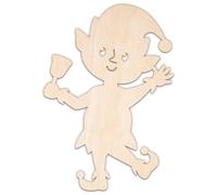 Creative Deco Formas Navideñas Personalizadas de Contrachapado | Elfo de Navidad | 10-100 cm | Madera Contrachapada 3 mm | Recortes con Láser | Decoración Navidad | Decoupage Decoración Pared Puerta