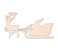 Creative Deco Formas Navideñas Personalizadas de Contrachapado | Renos con Trineo | 10-100 cm | Madera Contrachapada 3 mm | Recortes con Láser | Decoración Navidad | Decoupage Decoración Pared Puerta