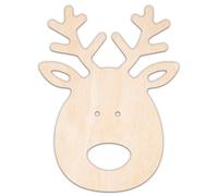 Creative Deco Formas Navideñas Personalizadas de Contrachapado | Rudolf | 10-100 cm | Madera Contrachapada 3 mm | Recortes con Láser | Decoración Navidad | Decoupage Decoración Pared Puerta
