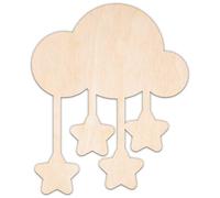 Creative Deco Formas Personalizadas de Madera Contrachapada Baby Shower | Nube | 10-100 cm | Contrachapado 3 mm | Recortes con Láser | Decoración para Fiesta de Futura Mamá | para Decoupage