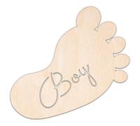 Creative Deco Formas Personalizadas de Madera Contrachapada Baby Shower | Piesitos Niño | 10-100 cm | Contrachapado 3 mm | Recortes con Láser | Decoración para Fiesta de Futura Mamá | para Decoupage