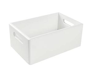 Creative DECO Grande Caja Madera Decorativa Almacenaje Blanca | 30 x 20 x 13 cm (+/- 1cm) | Asas | Cesta Cajón Baúl Cofre Pascua Decoupage Decorar Fruta Documentos Juguetes Herramientas