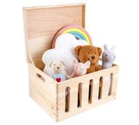 Creative DECO Grande Caja Madera Decorativa | con Tapa Asas 40 x 30 x 24 cm