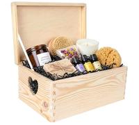 Creative DECO Grande Caja Madera Decorativa | con Tapa y Asas Corazón