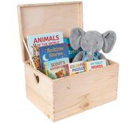 Creative DECO Grande Caja Madera Decorativa | Con Tapa y Asas Corazón