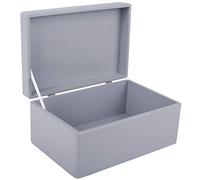 Creative DECO Gris Grande Caja Madera Decorativa Almacenaje 30 x 20 x 14 cm