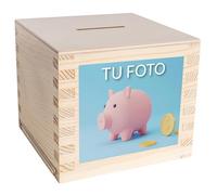Creative DECO Hucha de Madera Personalizada con Foto para Ahorrar Monedas
