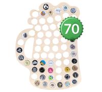 Creative DECO Jarra de Contrachapado Soporte para Chapas de Cerveza | Tamaño 32,5 x 44 x 0,5 cm | Colección de 70 Chapas de Botellas Decoración de Pared de Madera | Regalo para los Amantes de Cerveza