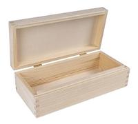 Creative DECO Larga Caja Madera para Decorar | 24 x 11,3 x 7,2 cm | con Tapa y Cerradura | Navidad Decoración Almacenaje Herramientas Decoupage | Perfecta para Objetos de Valor Juguetes