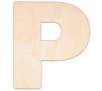 Creative Deco Letras de Madera Contrachapada Personalizadas | Letra P | Alfabeto | Tamaño 5-100 cm | Contrachapado 3 mm | Tu Texto | Recortes Cortados con Láser, para Decoupage Decoración Puertas