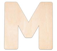Creative Deco Letras Personalizadas de Madera Contrachapada o MDF | Letra M | Alfabeto | Tamaño 5-100 cm | Contrachapado 3mm | Tu Texto | Recortes Cortados con Láser, para Decoupage Decoración Puertas