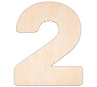 Creative Deco Números de Madera Contrachapada o MDF Personalizados | Número 2 | Tamaño 5-100 cm | Contrachapado 3mm | Recortes Cortados con Láser | para Decoupage Decorar Pintar Bricolaje DIY Puertas