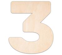 Creative Deco Números de Madera Contrachapada o MDF Personalizados | Número 3 | Tamaño 5-100 cm | Contrachapado 3mm | Recortes Cortados con Láser | para Decoupage Decorar Pintar Bricolaje DIY Puertas