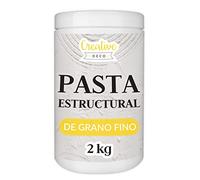 Creative Deco Pasta Estructural de Grano Fino 2 kg | Pasta Blanca para Proyectos Artísticos para Pintura Acrílica | Fácil de Usar con Espátula para Crear Efectos 3D, Estructuras, Texturas