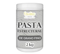 Creative Deco Pasta Estructural de Grano Fino 2 kg | Pasta Gris para Proyectos Artísticos para Pintura Acrílica | Fácil de Usar con Espátula para Crear Efectos 3D, Estructuras, Texturas