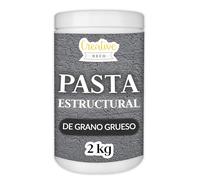 Creative Deco Pasta Estructural de Grano Grueso 2 kg | Pasta Gris Oscuro para Proyectos Artísticos para Pintura Acrílica | Fácil de Usar con Espátula para Crear Efectos 3D, Estructuras, Texturas