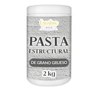 Creative Deco Pasta Estructural de Grano Grueso 2 kg | Pasta Gris para Proyectos Artísticos para Pintura Acrílica | Fácil de Usar con Espátula para Crear Efectos 3D, Estructuras, Texturas