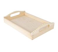Creative Deco Pequeña Bandeja de Madera con Asas Decorativa Rectangular | 30 x 20 x 6,3 cm | Bandeja para Servir Llevar Desayuno Comida Cafe y Postres Decoración de Cocina, Salón y Comedor