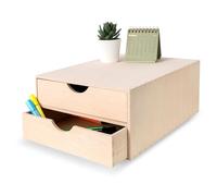 Creative Deco Pequeña Cajonera Madera | 2 Cajones | 33 x 25 x 13,5 cm