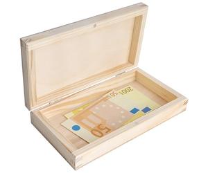 Creative DECO Portalápices Pequeña Caja de Recuerdos de Madera con Tapa