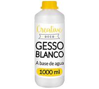 Creative DECO Profesional Gesso Blanco | 1L | Pintura Acrílica Imprimación