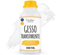 Creative DECO Profesional Gesso Transparente 500ml | Preparación de Pintura Acrílica | Cebador | Imprimación Cobertura Ideal para Preparar Cada Superficie para Decoupage | Artesanía Manualidades