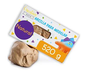 Creative Deco Reutilizable Arcilla Natural de Modelar Esculpir Pasta | 520g | Reutilizable Añadiendo Agua | para Niños y Adultos | Perfecta para Manualidades | Bloque de Creativa | Endurecer en Horno