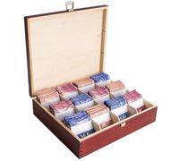 Creative DECO Rojo Caja para Té en Bolsitas Madera Infusiones 29x25x7,5cm