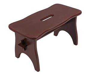Creative Deco Taburete Marrón Madera Bajo Banco 38 x 19 x 21cm | Reposapiés