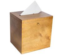 Creative DECO Tarjetas de Boda Caja Madera Nogal Claro 29x25x30cm
