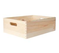 Creative DECO XL Grande Caja Madera Decorativa Almacenaje 40x30x14cm | (+/-1cm) | Asas | Cesta Cajón Baúl Cofre Navidad Decoupage Decorar Fruta Documentos Objetos Juguetes Herramientas