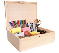 Creative DECO XL Grande Caja Madera Decorativa Almacenaje con Tapa y Cierre