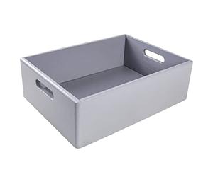 Creative DECO XL Grande Caja Madera Decorativa Almacenaje Gris 40x30x13cm | (+/-1cm) | Asas | Cesta Cajón Baúl Cofre Navidad Decoupage Decorar Fruta Documentos Juguetes Herramientas
