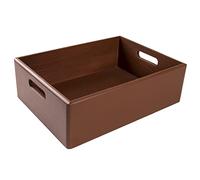 Creative DECO XL Grande Caja Madera Decorativa Almacenaje Marrón 40x30x13cm | (+/-1cm) | Asas | Cesta Cajón Baúl Cofre Navidad Decoupage Decorar Fruta Documentos Juguetes Herramientas