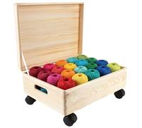 Creative DECO XL Grande Caja Madera Decorativa con Ruedas | 40 x 30 x 13 cm