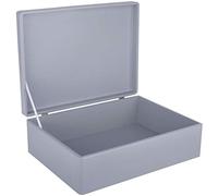 Creative DECO XL Gris Grande Caja Madera Decorativa Almacenaje | 40 x 30 x 14 cm (+/-1cm) | con Tapa | Cofre Decorar Regalo Decoupage | Juguetes, Documentos, Objetos de Valor, Herramientas