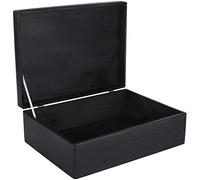 Creative DECO XL Negra Grande Caja Madera Decorativa Almacenaje | 40 x 30 x 14 cm (+/-1cm) | con Tapa | Cofre Decorar Regalo Decoupage | Juguetes, Documentos, Objetos de Valor, Herramientas