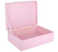 Creative DECO XL Rosa Grande Caja Madera Decorativa Almacenaje | 40 x 30 x 14 cm (+/-1cm) | con Tapa | Cofre Decorar Regalo Decoupage | Juguetes, Documentos, Objetos de Valor, Herramientas