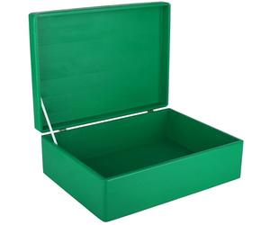 Creative DECO XL Verde Grande Caja Madera Decorativa Almacenaje | 40 x 30 x 14 cm (+/-1cm) | con Tapa | Cofre Decorar Regalo Decoupage | Juguetes, Documentos, Objetos de Valor, Herramientas
