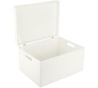 Creative DECO XXL Blanca Grande Caja Madera Decorativa Almacenaje | Con Tapa y Asas | 40 x 30 x 24 cm (+/-1cm) | Cofre Decorar Regalo Decoupage | Juguetes, Documentos, Herramientas, Navidad
