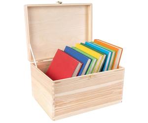 Creative DECO XXL Grande Caja Madera para Decorar con Tapa y Cierre | 40 x 30 x 24 cm (+/-1cm) | Cofre Decoración Decoupage Pascua | Almacenaje Objetos, Juguetes, Papeles | EN BRUTO SIN LIJAR