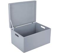 Creative DECO XXL Gris Grande Caja Madera Decorativa Almacenaje | Con Tapa y Asas | 40 x 30 x 24 cm (+/-1cm) | Cofre Decorar Regalo Decoupage | Juguetes, Documentos, Objetos, Herramientas