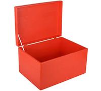 Creative DECO XXL Roja Grande Caja Madera Decorativa Almacenaje | 40 x 30 x 24 cm (+/-1cm) | con Tapa | Pascua Cofre Decorar Regalo Decoupage | Juguetes, Documentos, Objetos de Valor, Herramientas